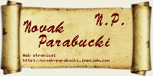 Novak Parabucki vizit kartica